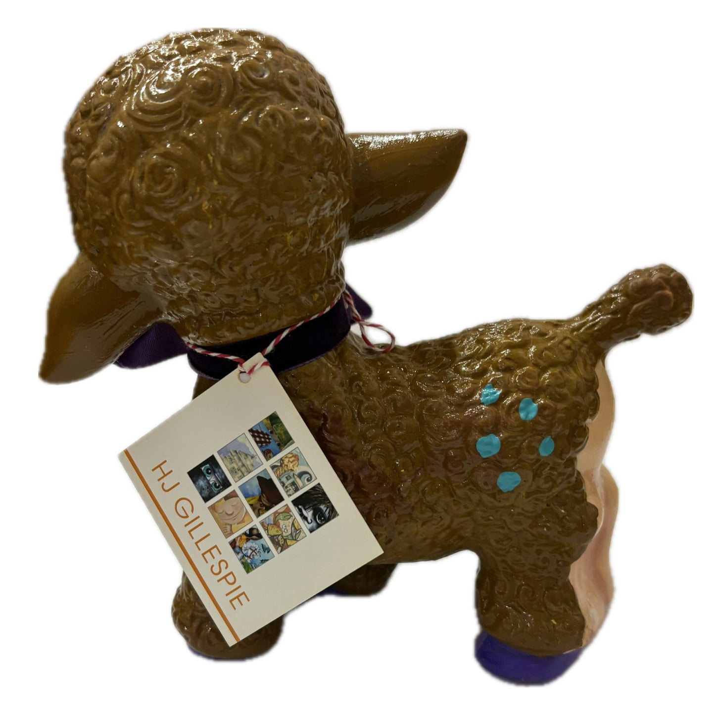 HAYLEY GILLESPIE - "Christmas Lamb" ORIGINAL HAND PAINTED ORNAMENT #1