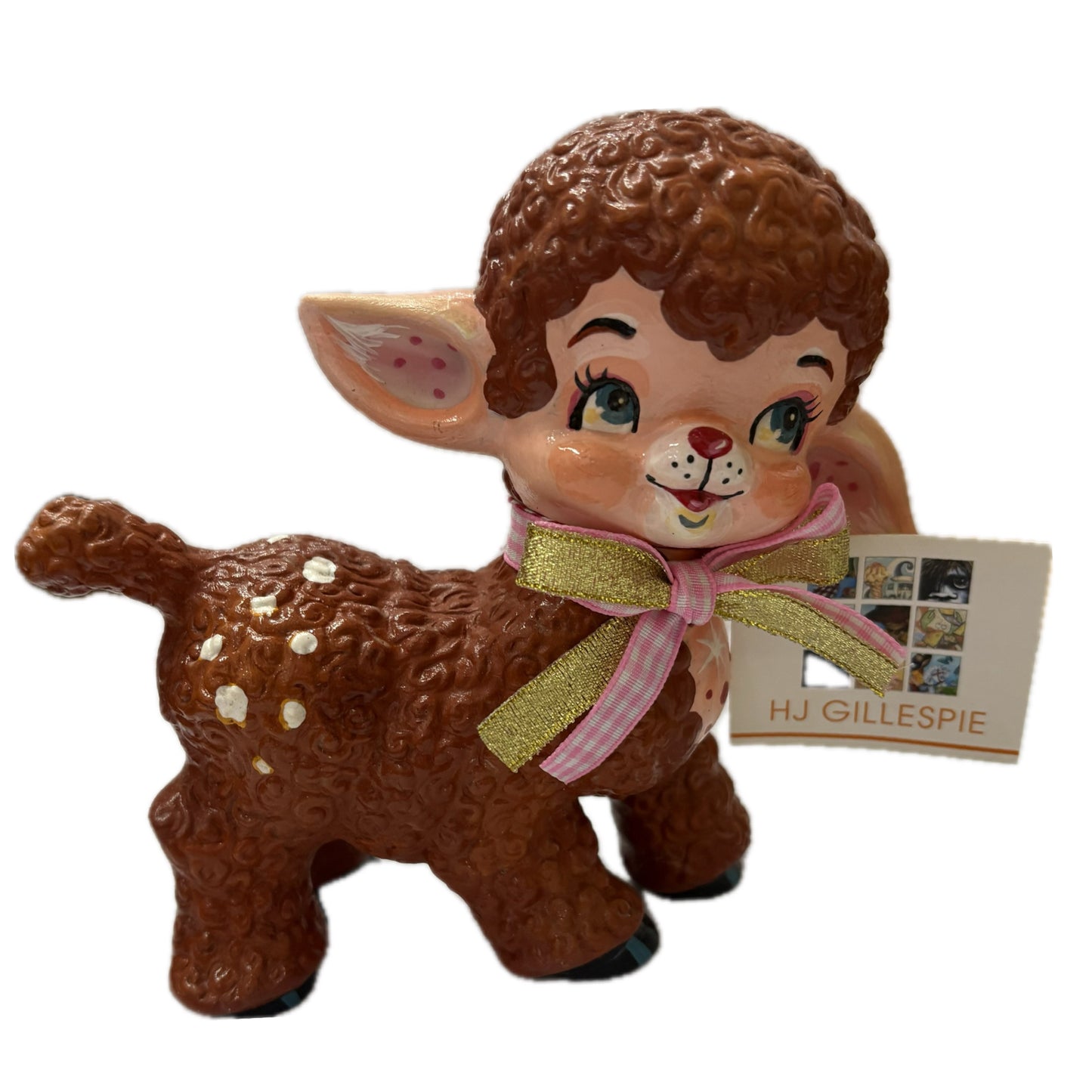 HAYLEY GILLESPIE - "Christmas Lamb" ORIGINAL HAND PAINTED ORNAMENT #4