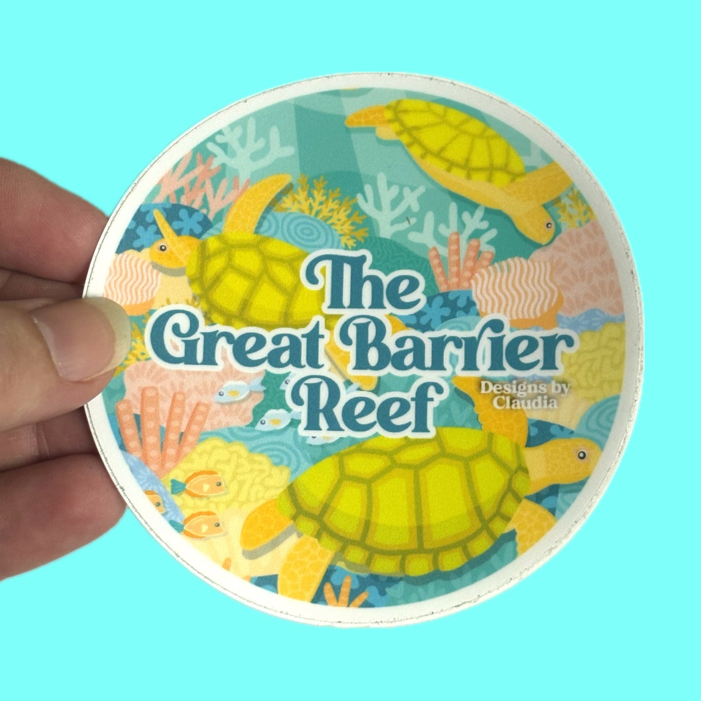 Designs by Claudia - Great Barrier Reef Sticker Round