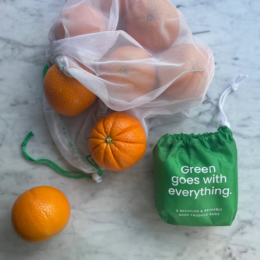 PROJECT TEN - "Produce Bags"- Set of 5 Recycled Mesh Bags