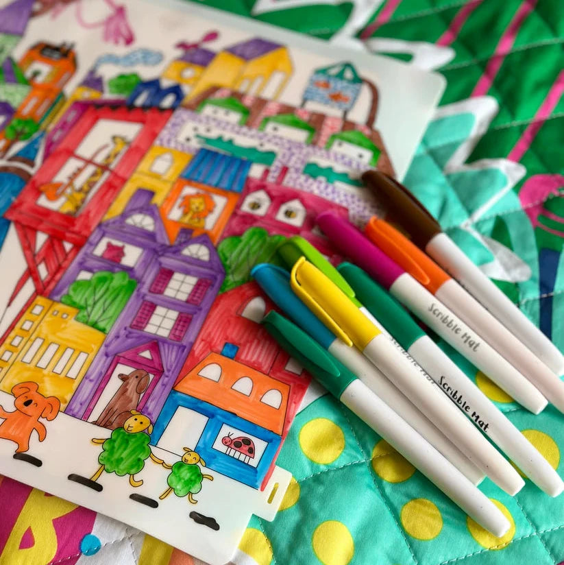 SCRIBBLE MAT- Pack of 12 Scribble Mat Pens- Loose