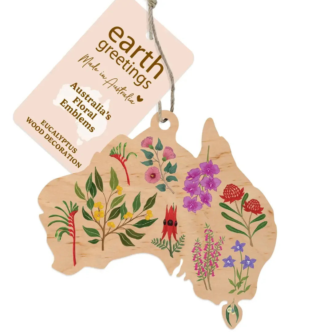 EARTH GREETINGS- Australia's Floral Emblems Cockatoo Wooden Decoration