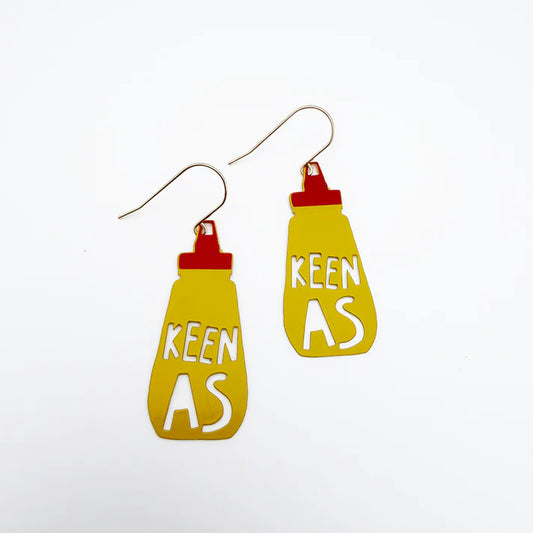 DENZ & CO - "Keen As" earrings in Mustard and Red