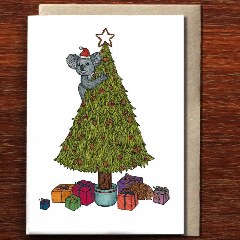 The Nonsense Maker- Koala Christmas Tree - Christmas Card