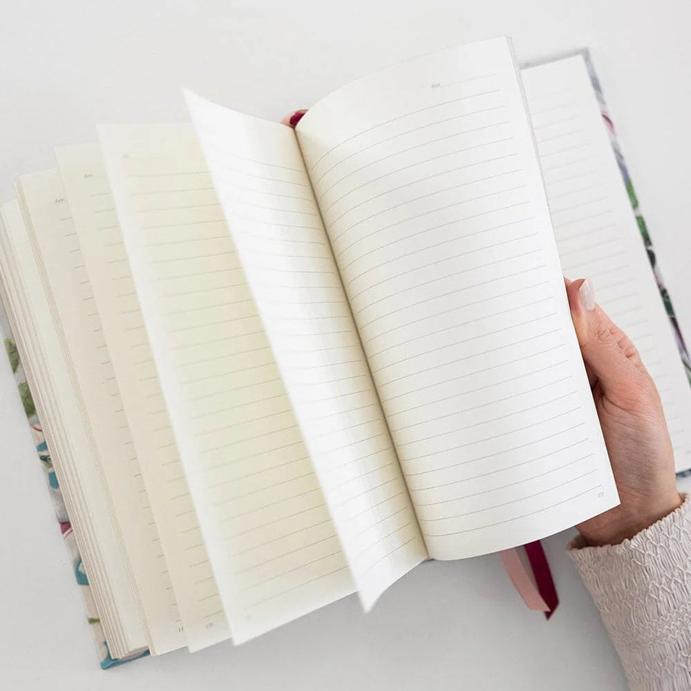 BESPOKE LETTERPRESS - Linen Bound Journal Lined - Waratah in Blue