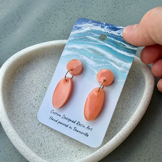 BRENDA STONE ART - Lipstick Drop Stud Top Earrings 1 (Peach)