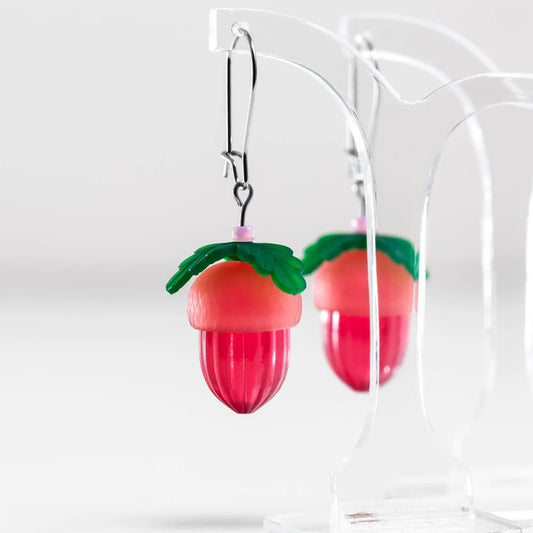 CLAIRE ISHINO- Lucky 'Peach Pink' Acorn Earrings