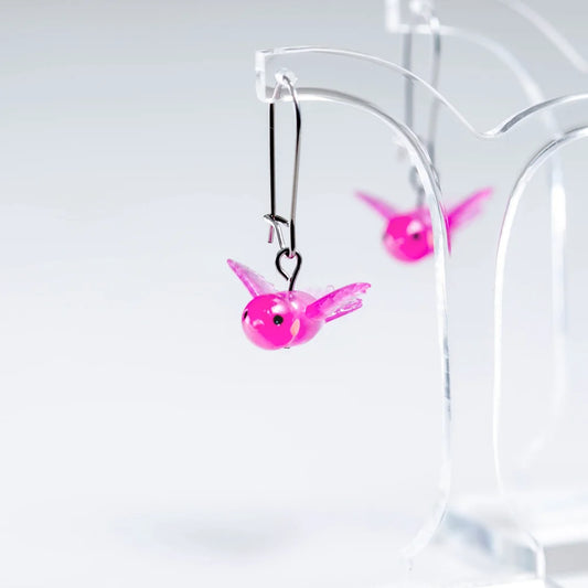 CLAIRE ISHINO- Lucky Bird Earrings - Playful Pink
