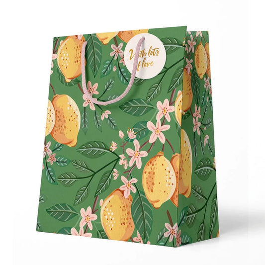 BESPOKE LETTERPRESS - "Lemons" Medium Gift Bag