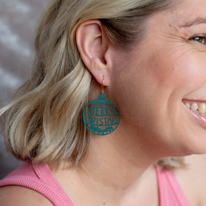 DENZ & CO- Merry Christmas Ya Filthy Animal earring in Spruce Green - DANGLE EARRINGS