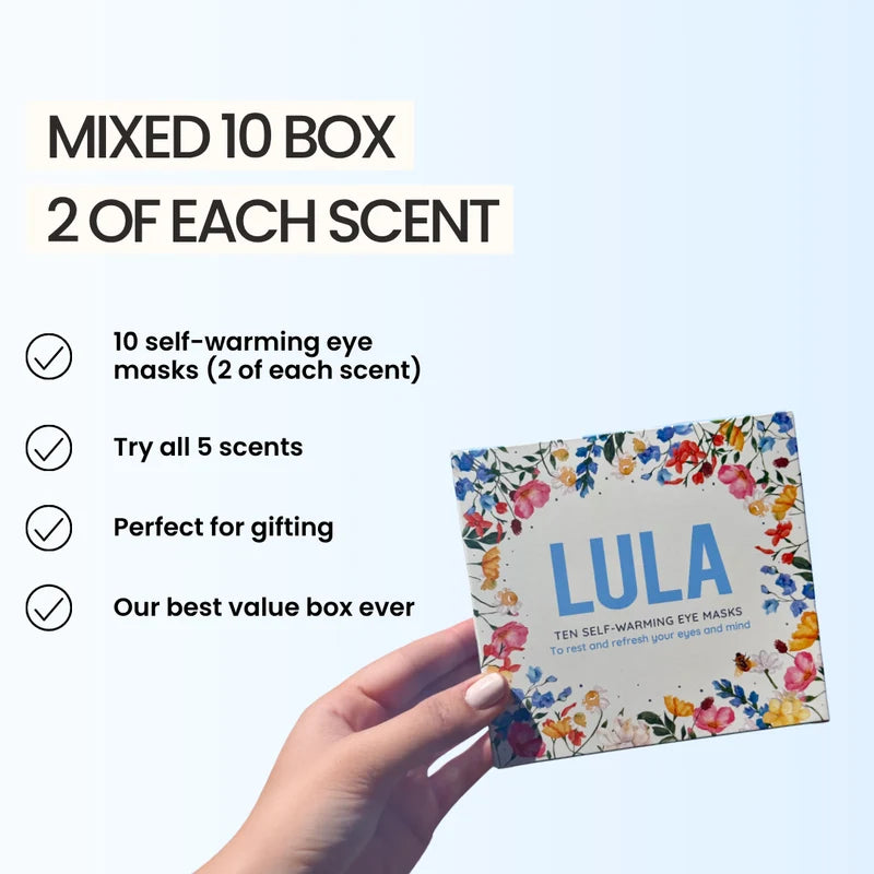 LULA - EMIXED BOX OF 10 SELF-WARMING EYE MASK (10 MASKS)