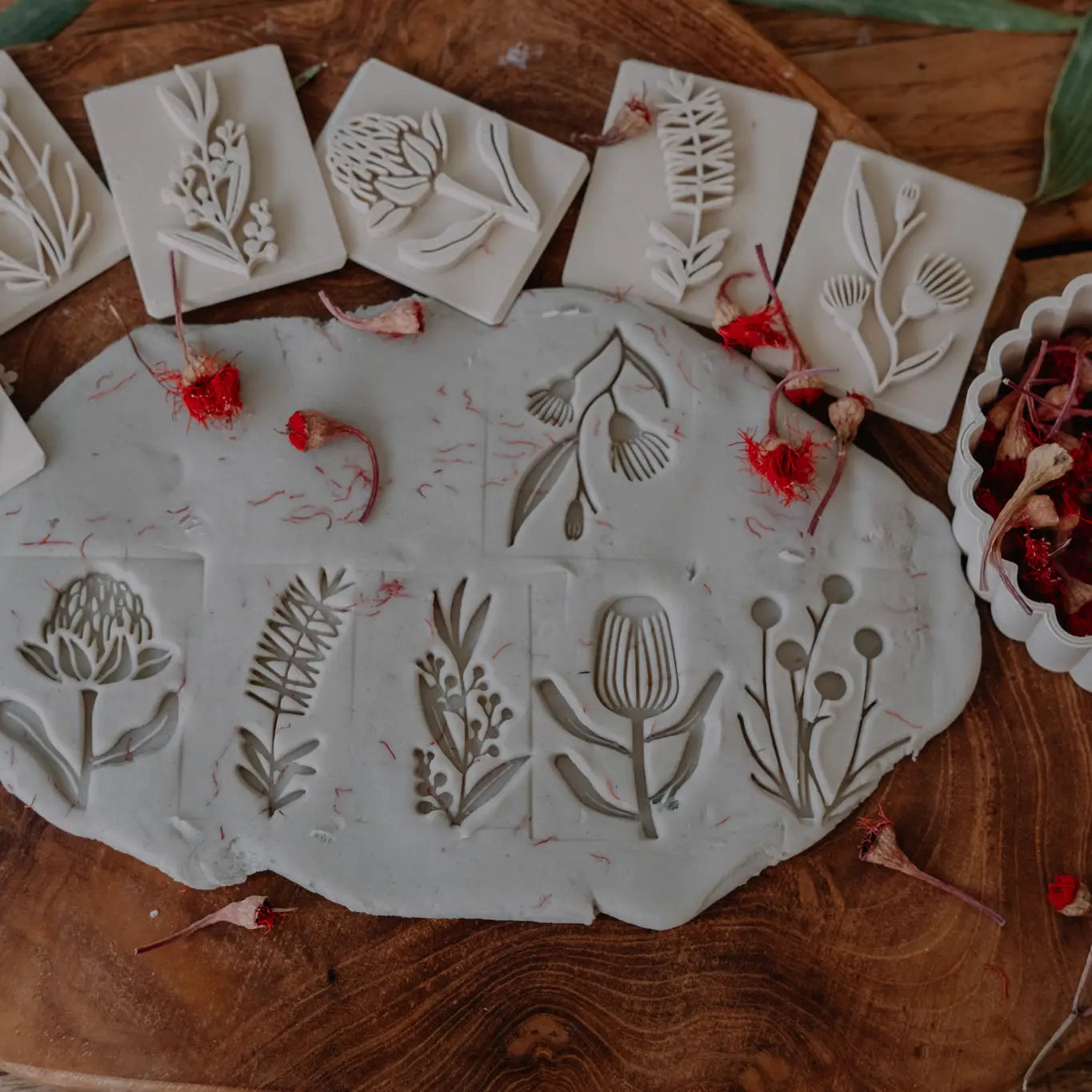 KINFOLK PANTRY- Native Flower Stamp Set Eco Playdough Tools