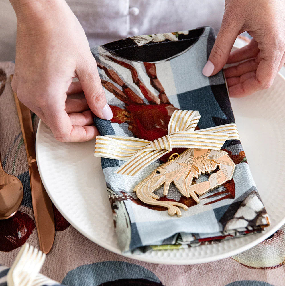 BESPOKE LETTERPRESS - Prawn- Fine Enamel Christmas Ornament
