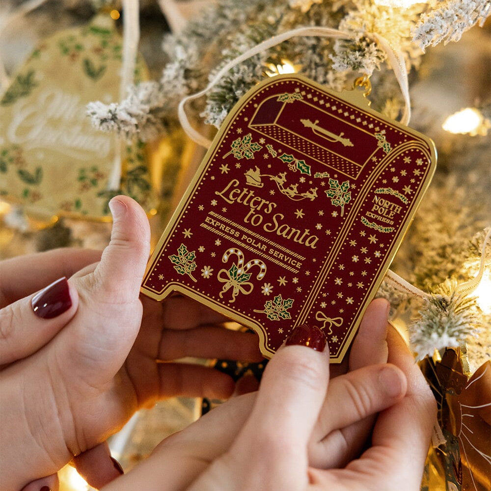 BESPOKE LETTERPRESS - Santa's Mailbox Enamel Ornament