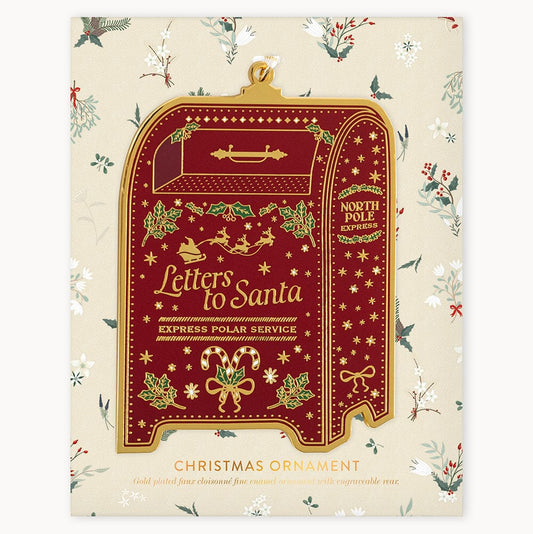 BESPOKE LETTERPRESS - Santa's Mailbox Enamel Ornament