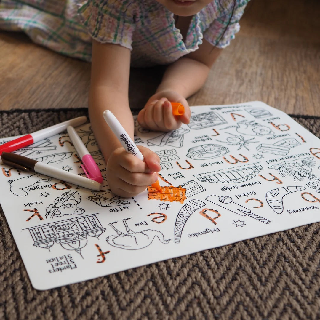 HEY DOODLE - AUSSIE ICONS - Classic Colouring & Doodle Mat