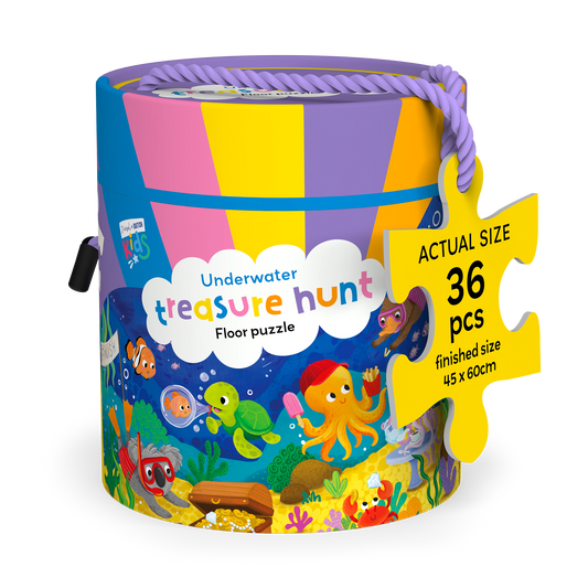 DIESEL AND DUTCH - Underwater  Treasure Hunt - Kids 36pc Floor Puzzle