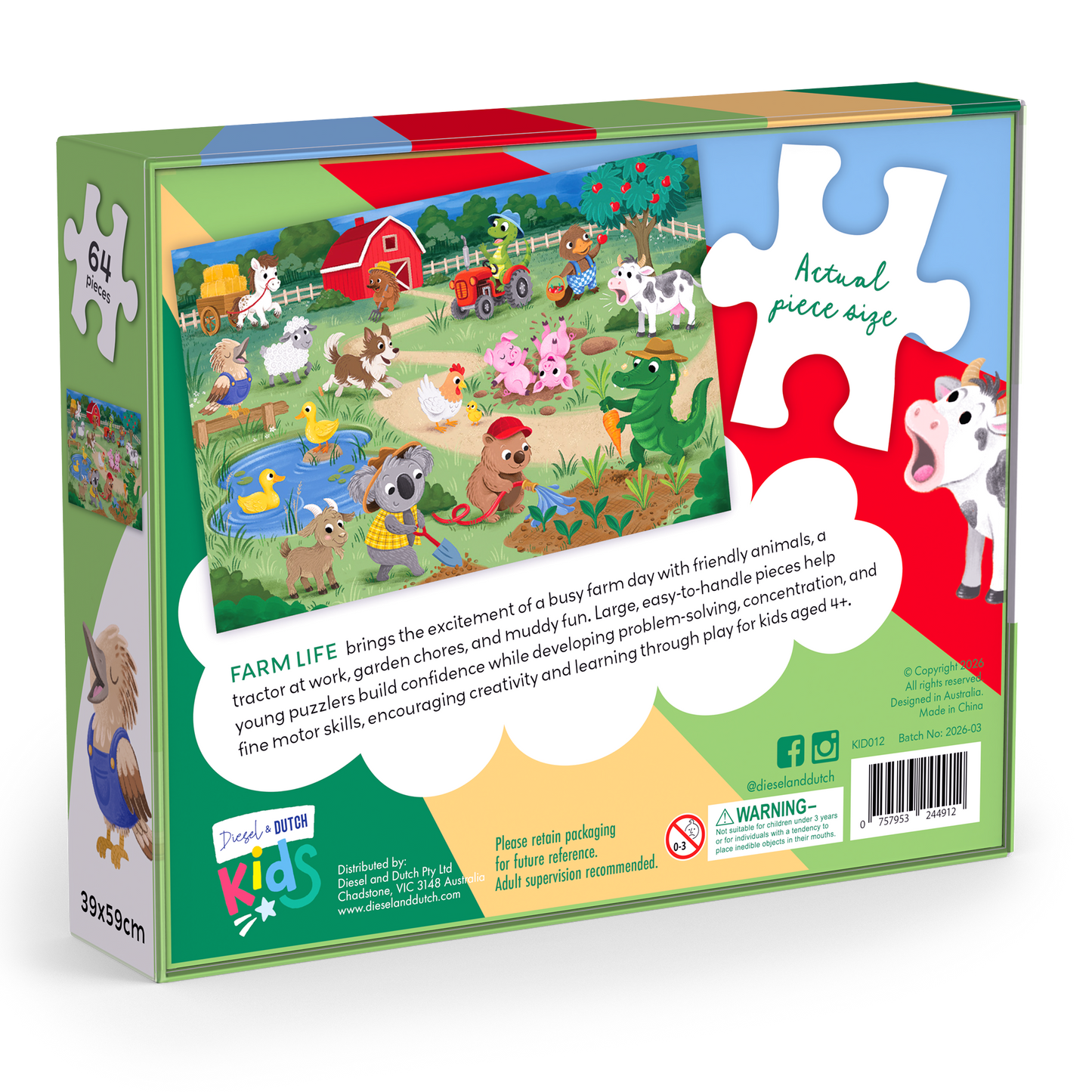 DIESEL AND DUTCH - Farm Life - 64pc Jigsaw Puzzle