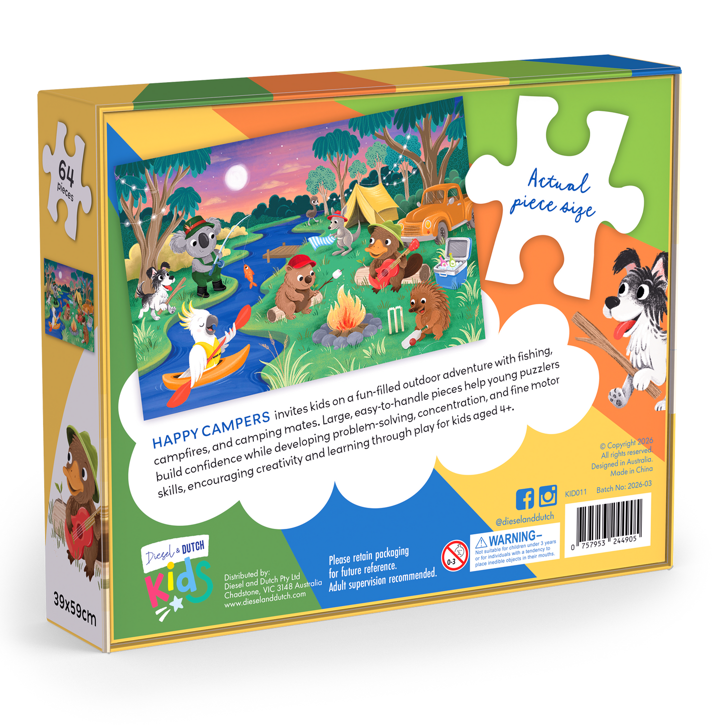 DIESEL AND DUTCH - Happy Campers - 64pc Jigsaw Puzzle