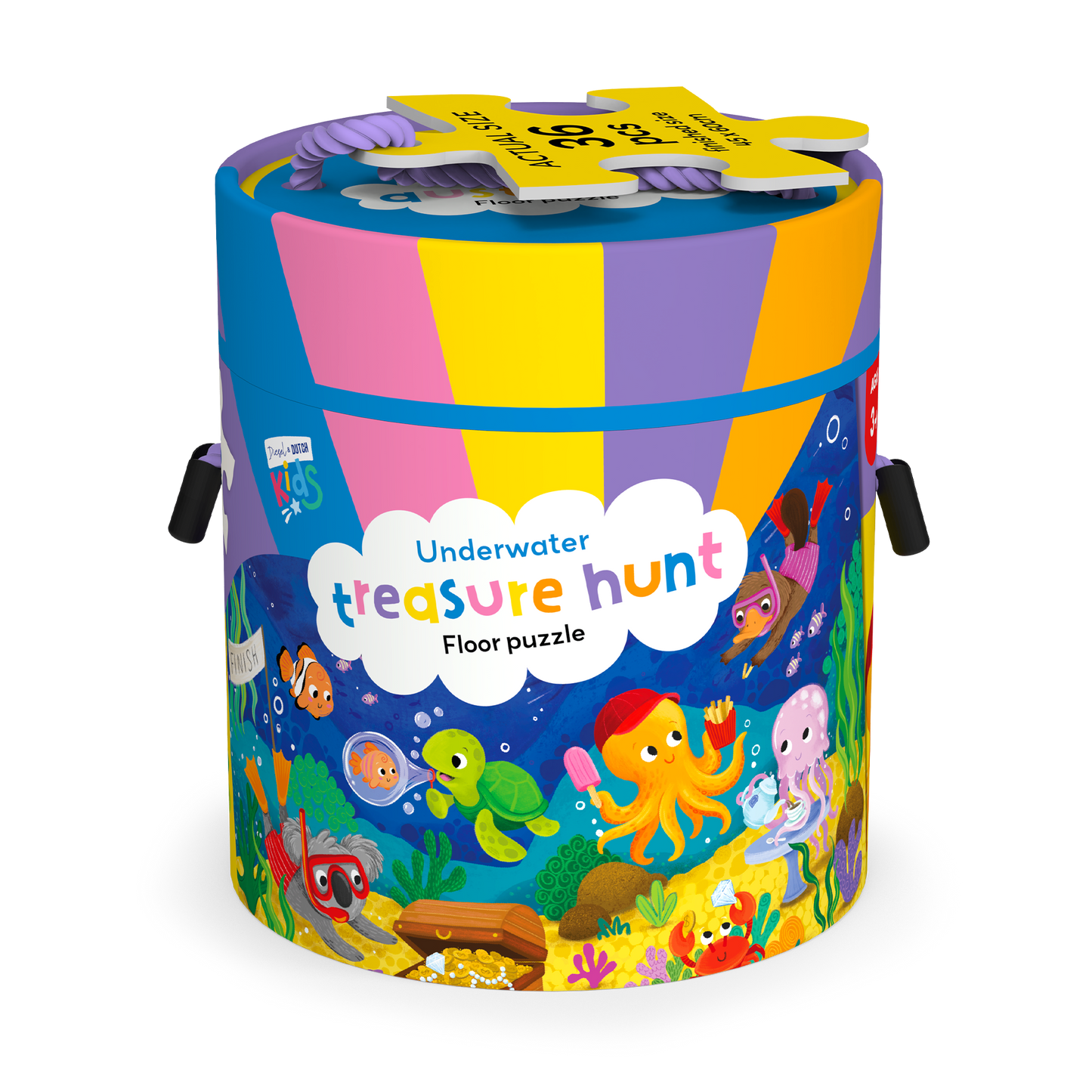 DIESEL AND DUTCH - Underwater  Treasure Hunt - Kids 36pc Floor Puzzle