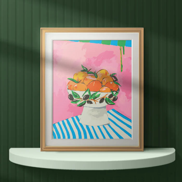 JOURNEY OF SOMETHING- PAINT BY NUMBERS - BOWL OF ORANGES
