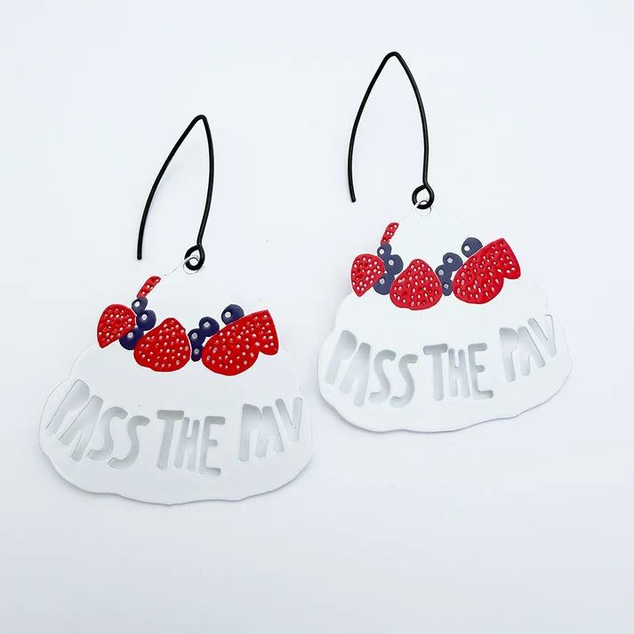 DENZ & CO- Christmas - Pass the Pav earrings in White, Pink and Purple - DANGLE EARRINGS