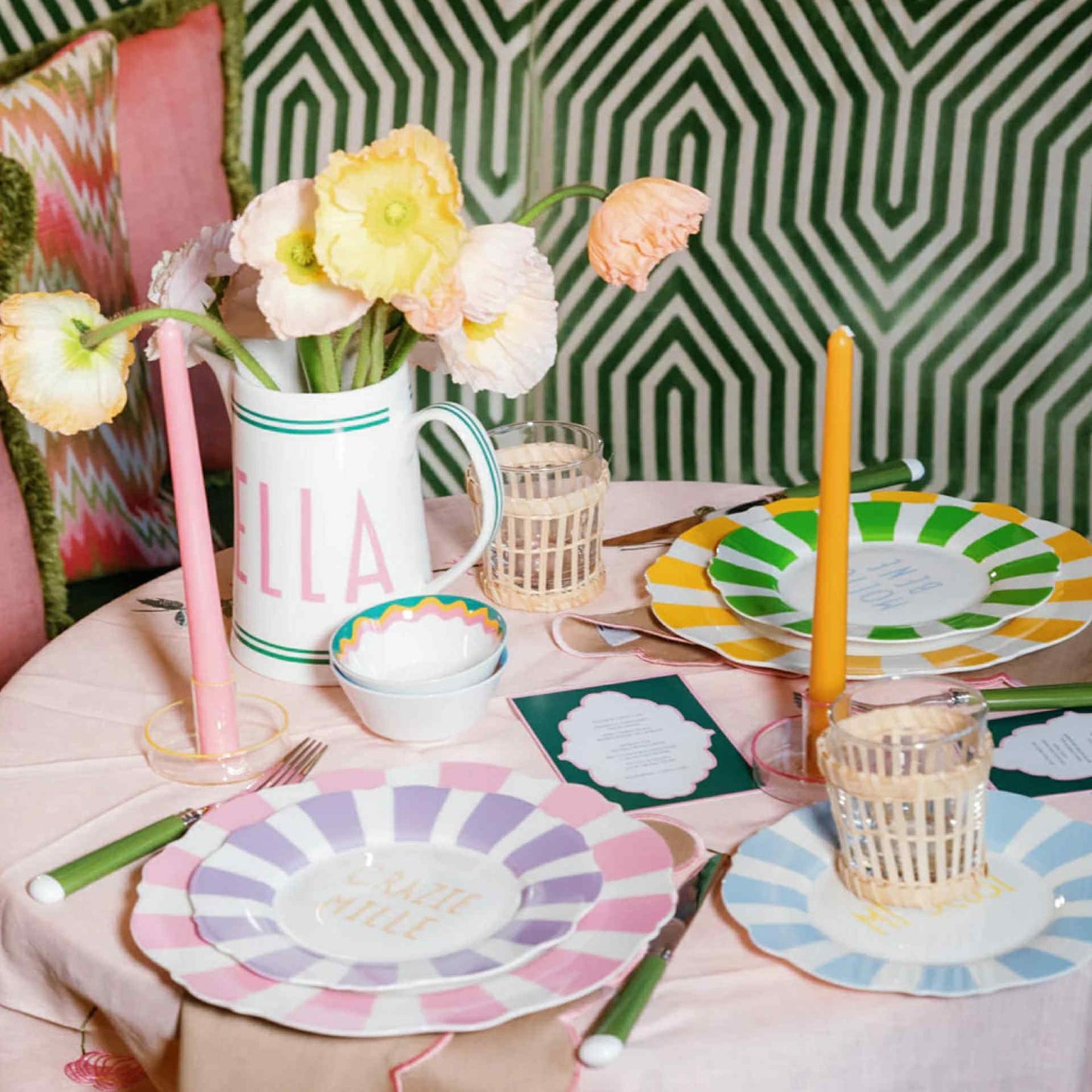 In The Roundhouse - " Pastel Italian" Side Plate Set