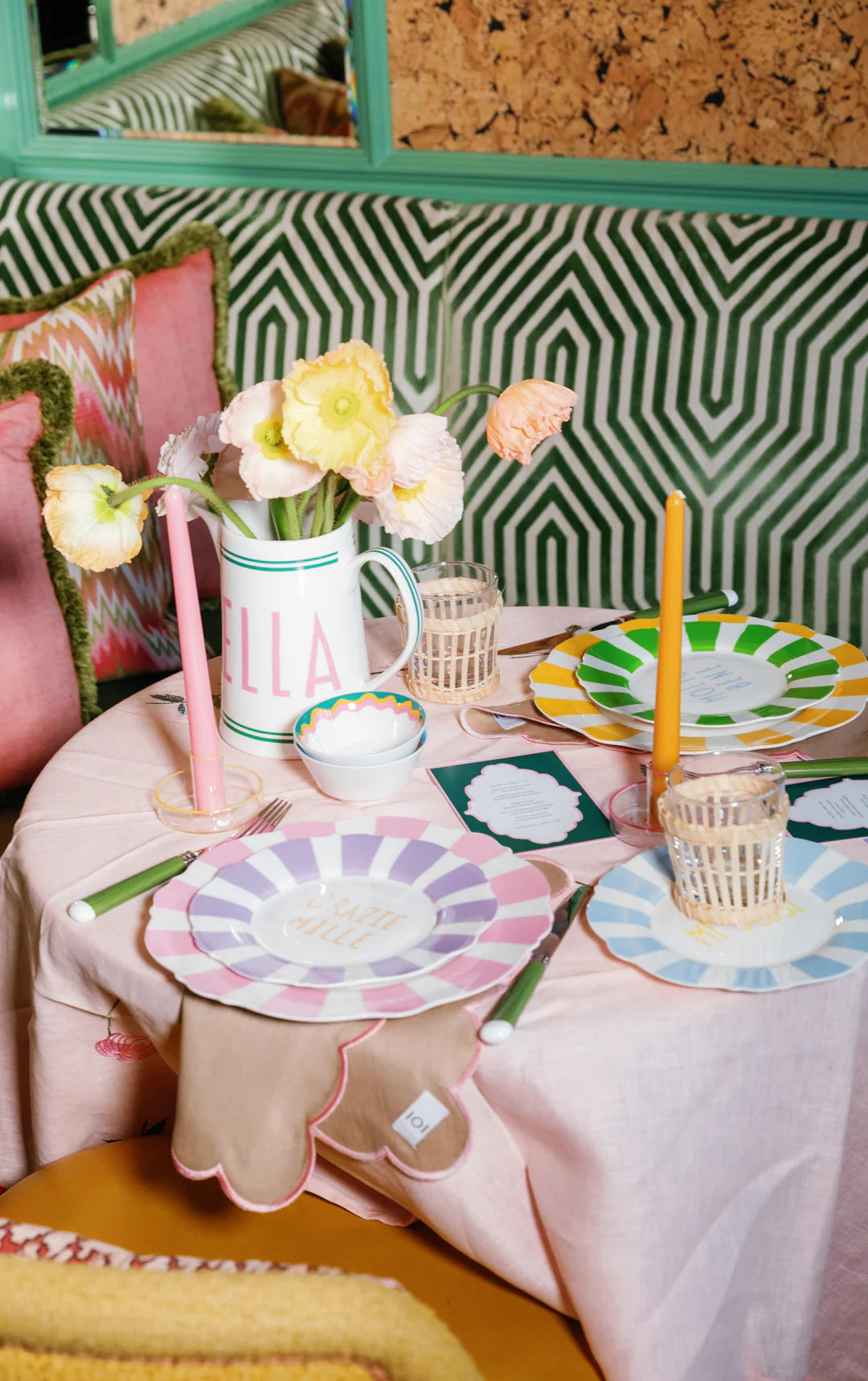 In The Roundhouse - " Pastel Italian" Side Plate Set