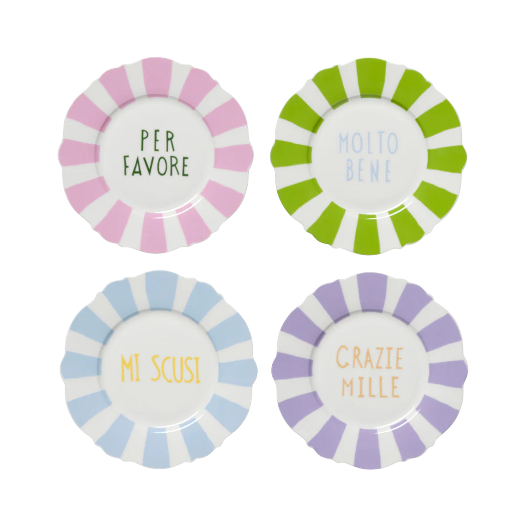 In The Roundhouse - " Pastel Italian" Side Plate Set