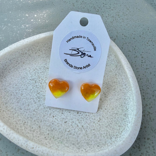 BRENDA STONE ART - Ocean Heart Stud Earrings 7