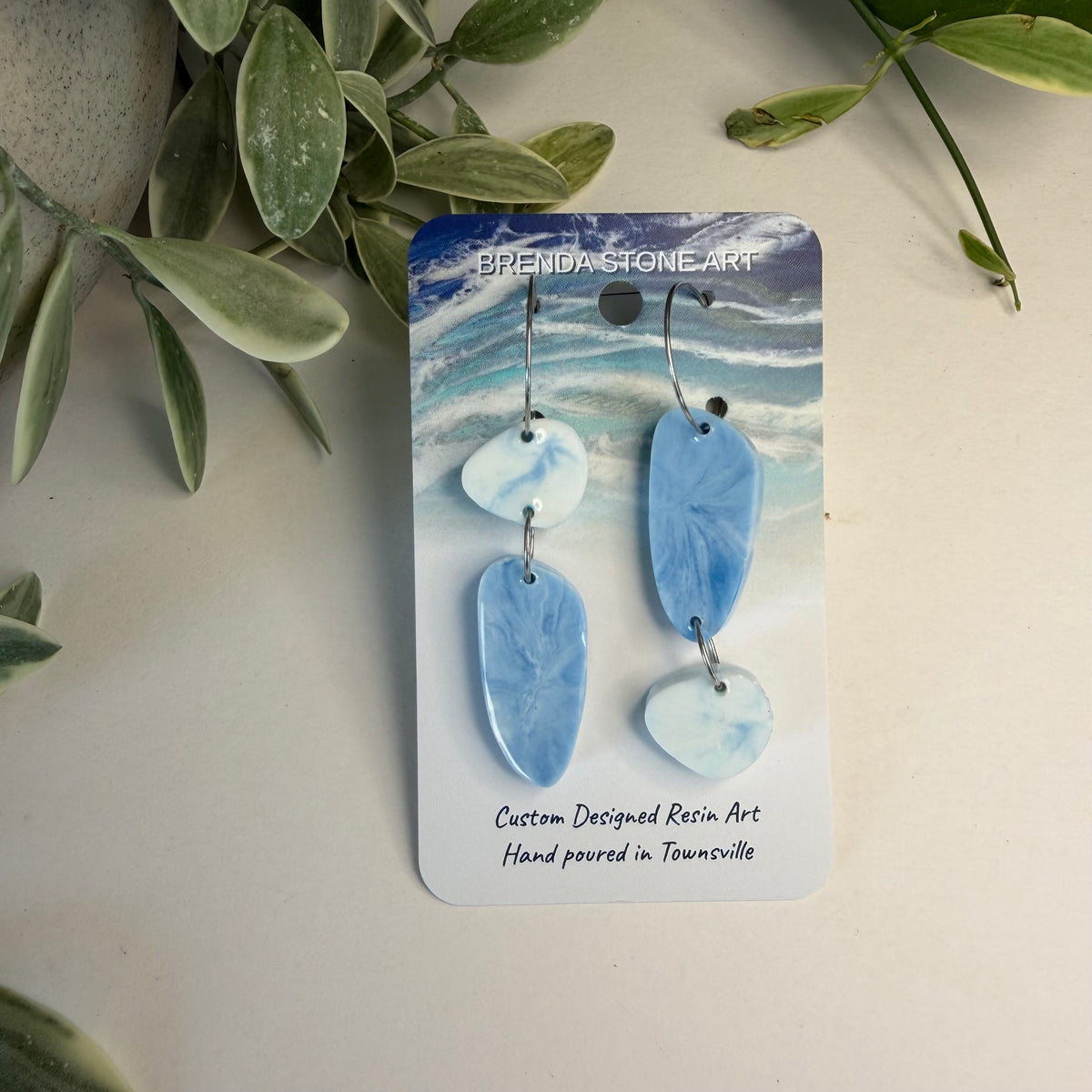 BRENDA STONE ART -Reverse Double Tear Hoop Earrings