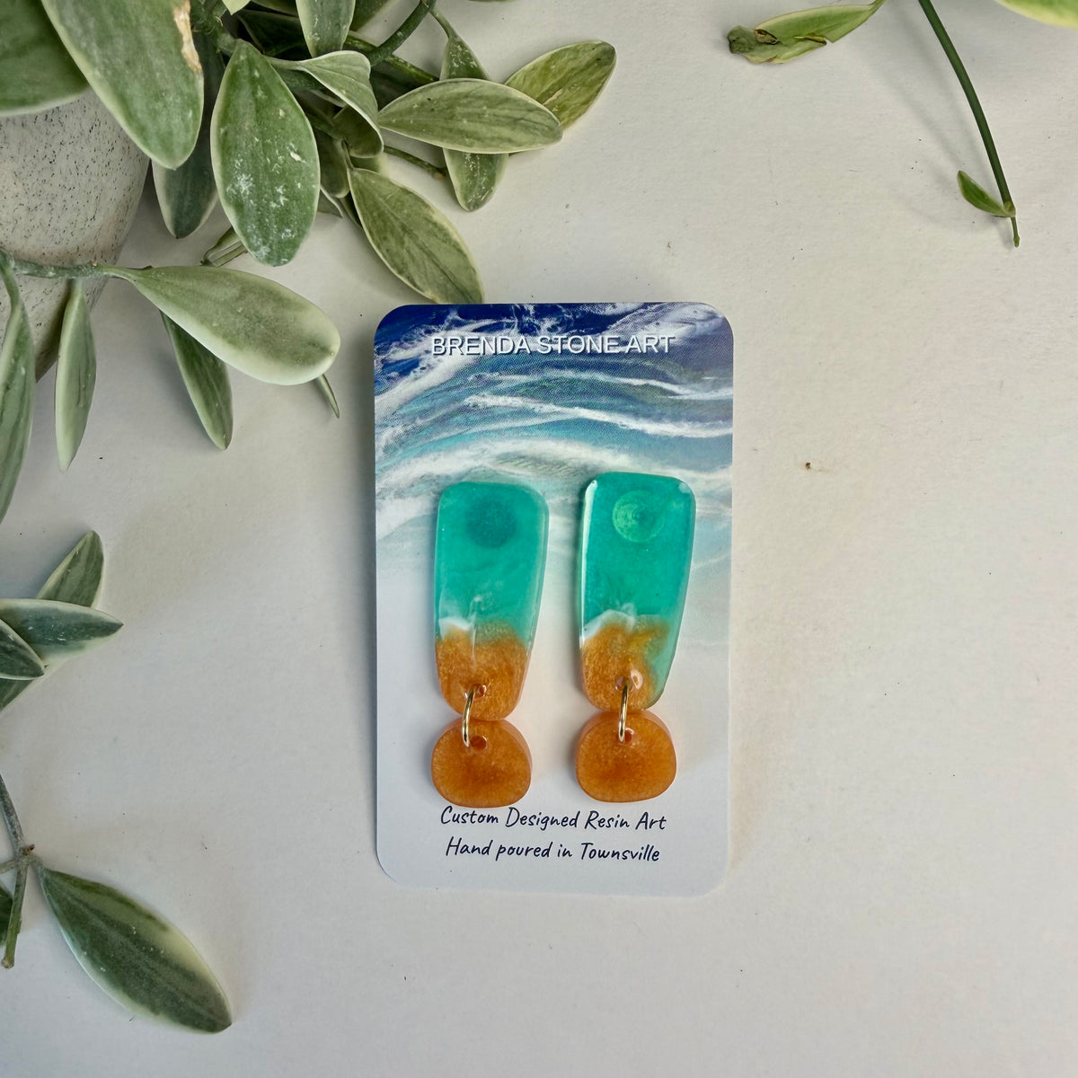 BRENDA STONE ART - Stud Lagoon Earrings 1