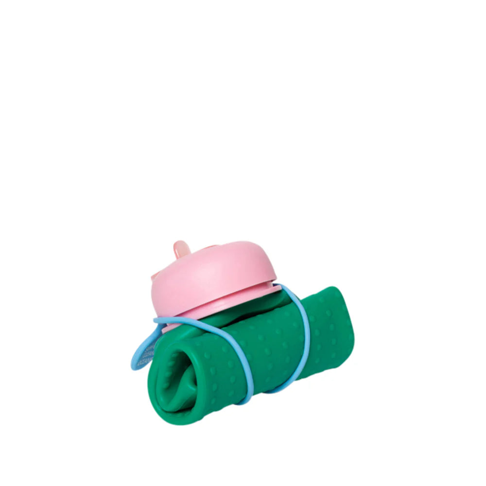 ROLLA BOTTLE - Collapsible Bottle - Green Pink & Dusty Blue