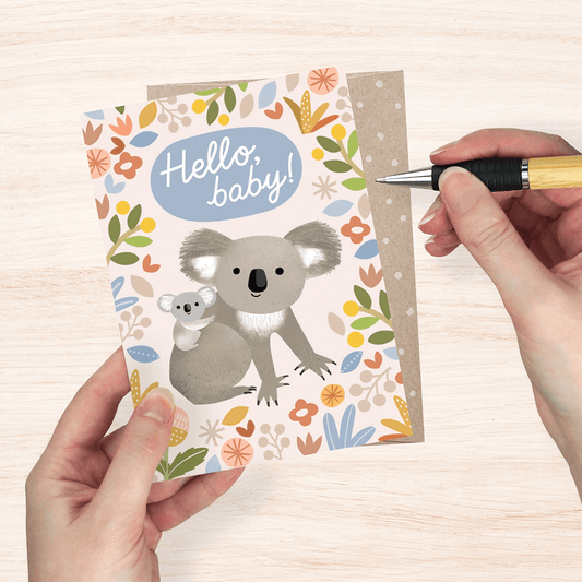 EARTH GREETINGS- Bouncing Baby Koala Card