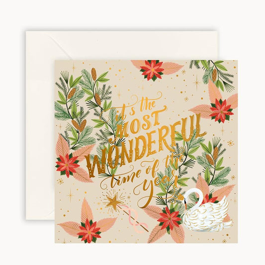 BESPOKE LETTERPRESS - "It's the most wonderful time of the year" Small Christmas Card