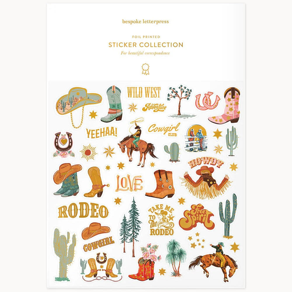 BESPOKE LETTERPRESS - Wild Western Sticker Sheet