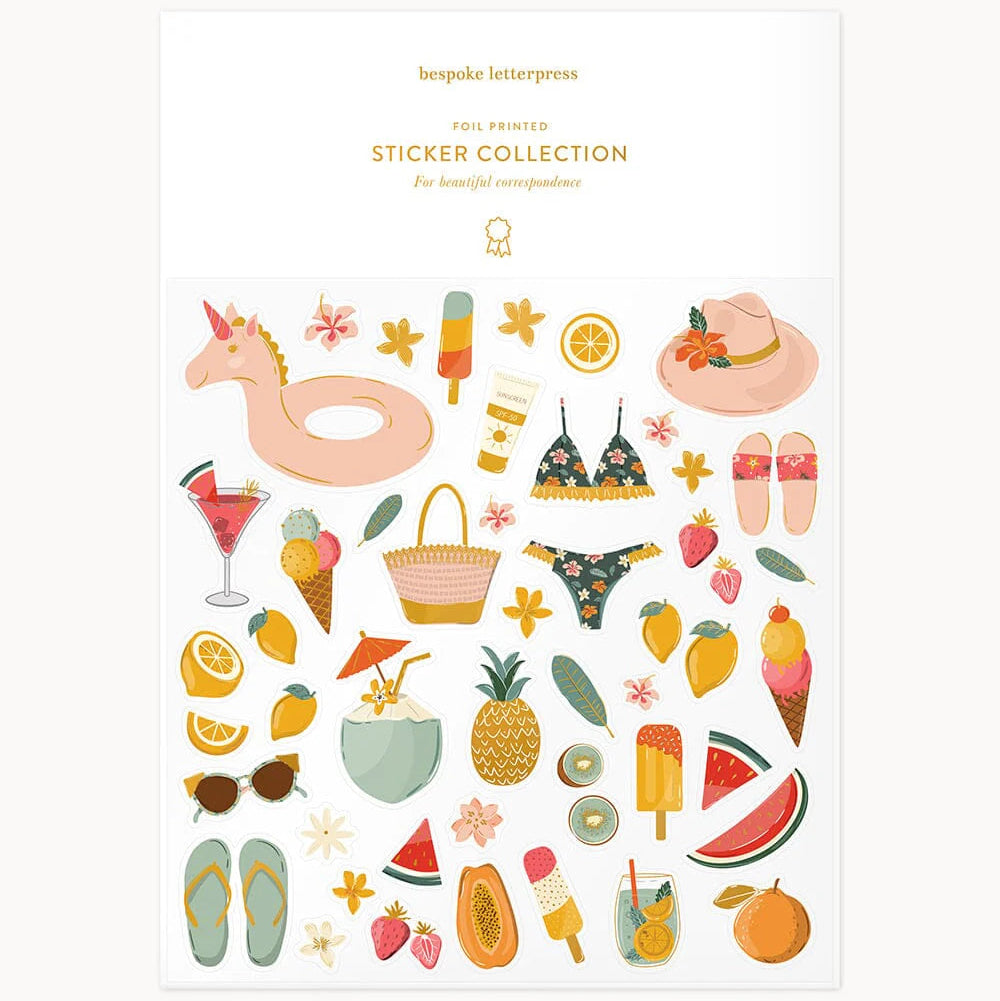 BESPOKE LETTERPRESS - Summer Holidays Sticker Sheet