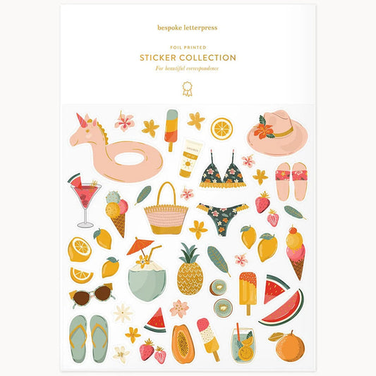 BESPOKE LETTERPRESS - Summer Holidays Sticker Sheet