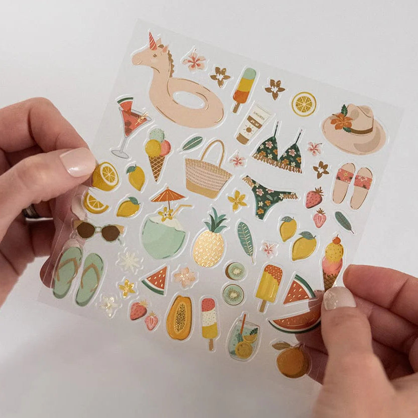 BESPOKE LETTERPRESS - Summer Holidays Sticker Sheet