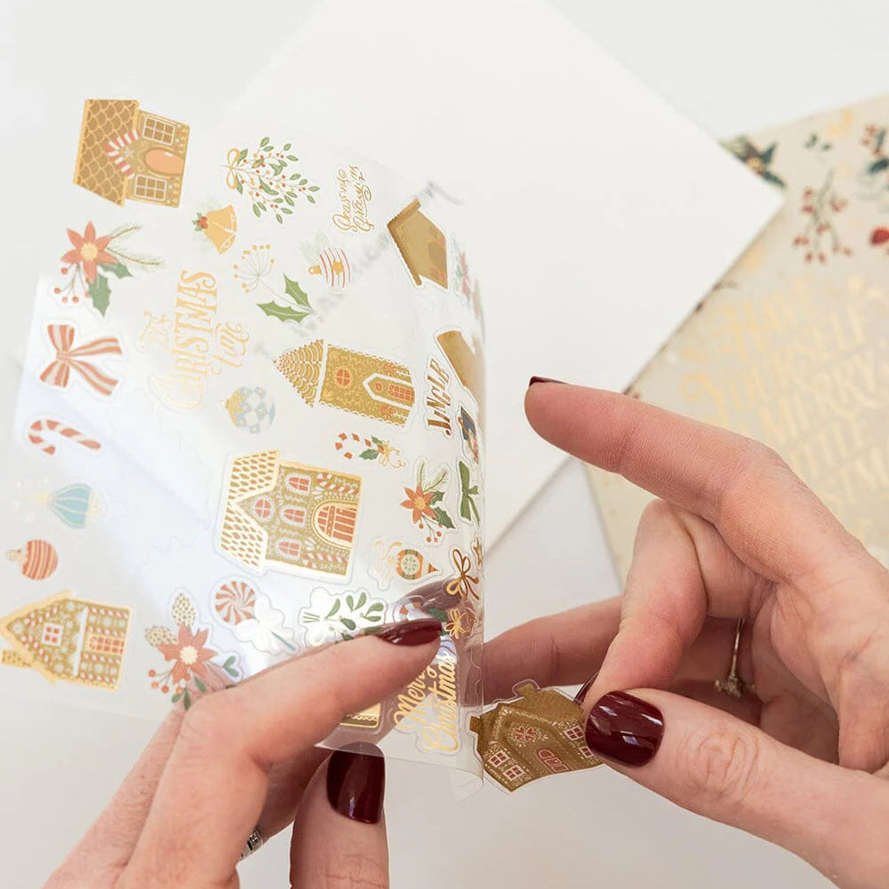 BESPOKE LETTERPRESS - "Gingerbread Houses" Sticker Collection