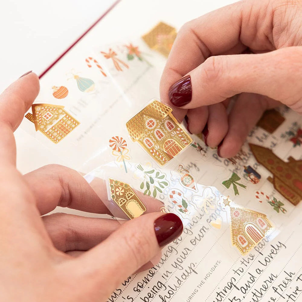 BESPOKE LETTERPRESS - "Gingerbread Houses" Sticker Collection