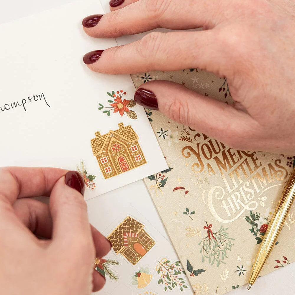 BESPOKE LETTERPRESS - "Gingerbread Houses" Sticker Collection