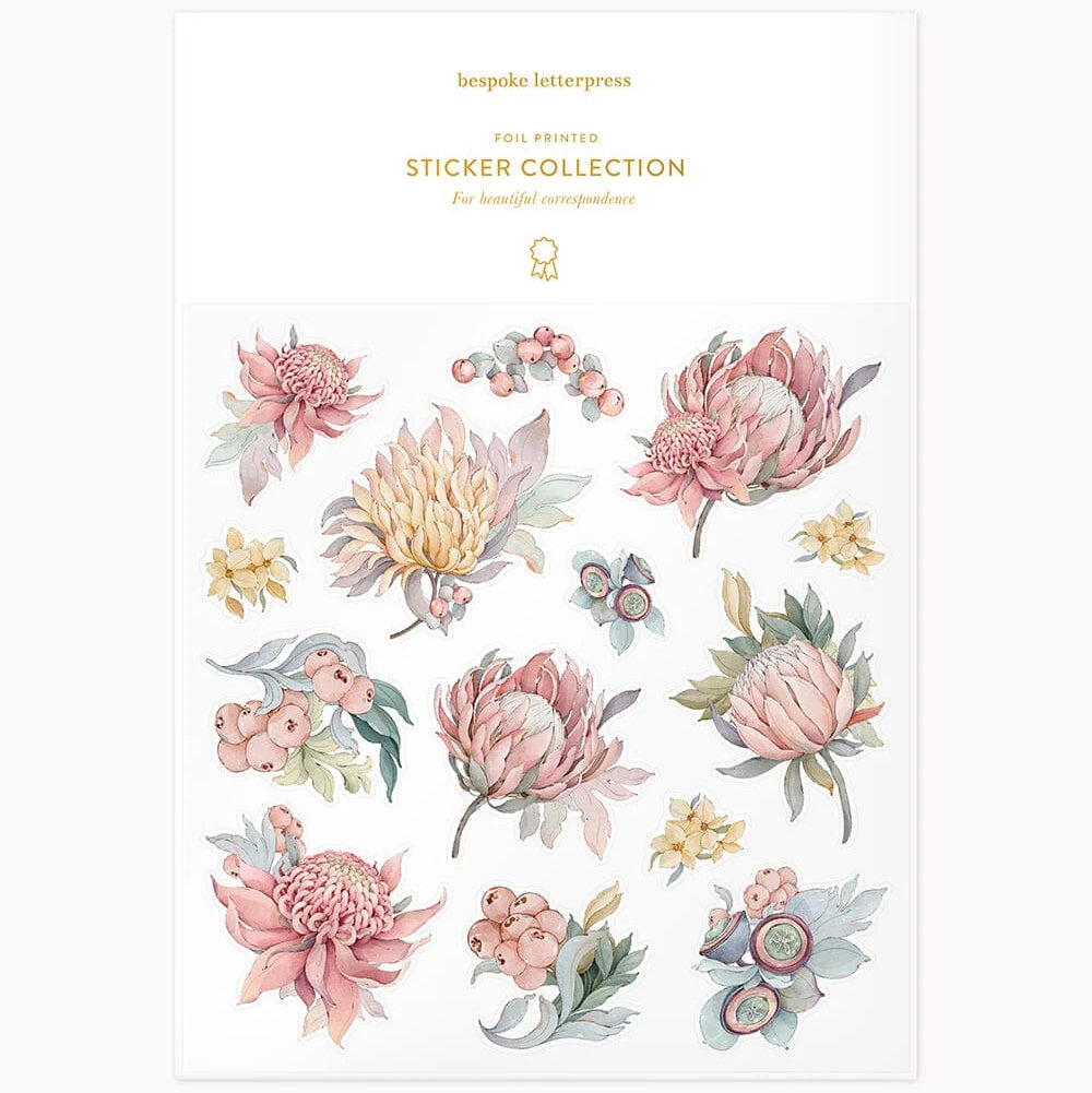 BESPOKE LETTERPRESS - Australian Natives Sticker Sheet