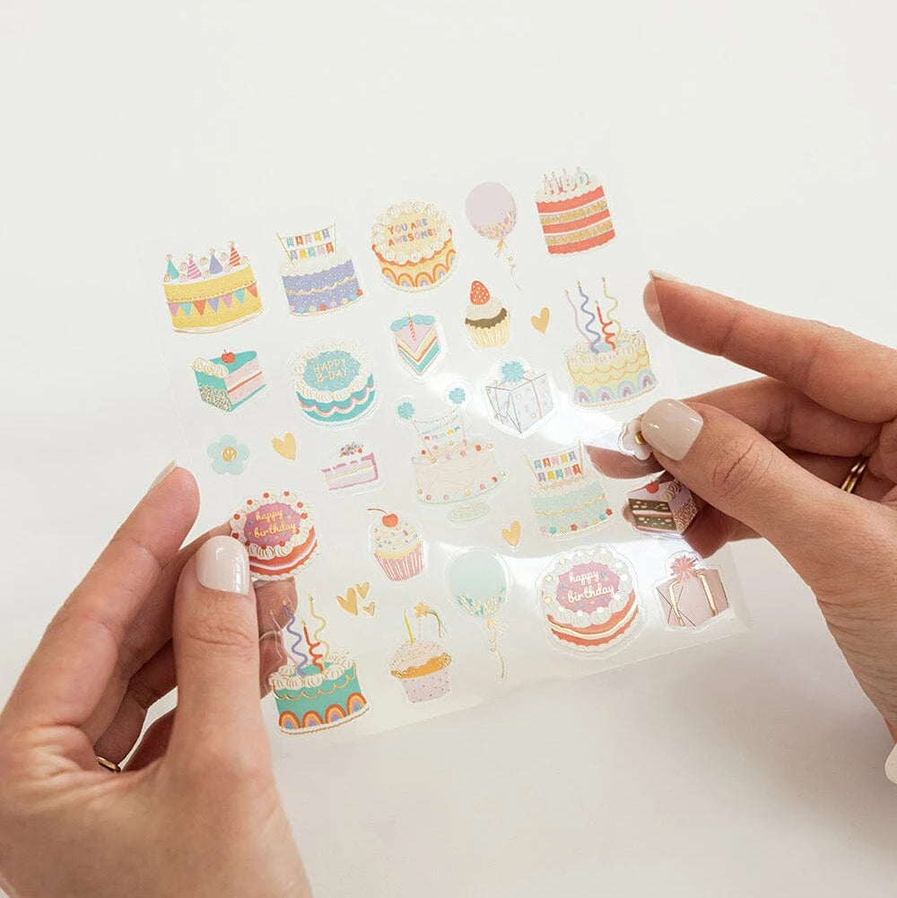 BESPOKE LETTERPRESS - Birthday Cake Sticker Sheet