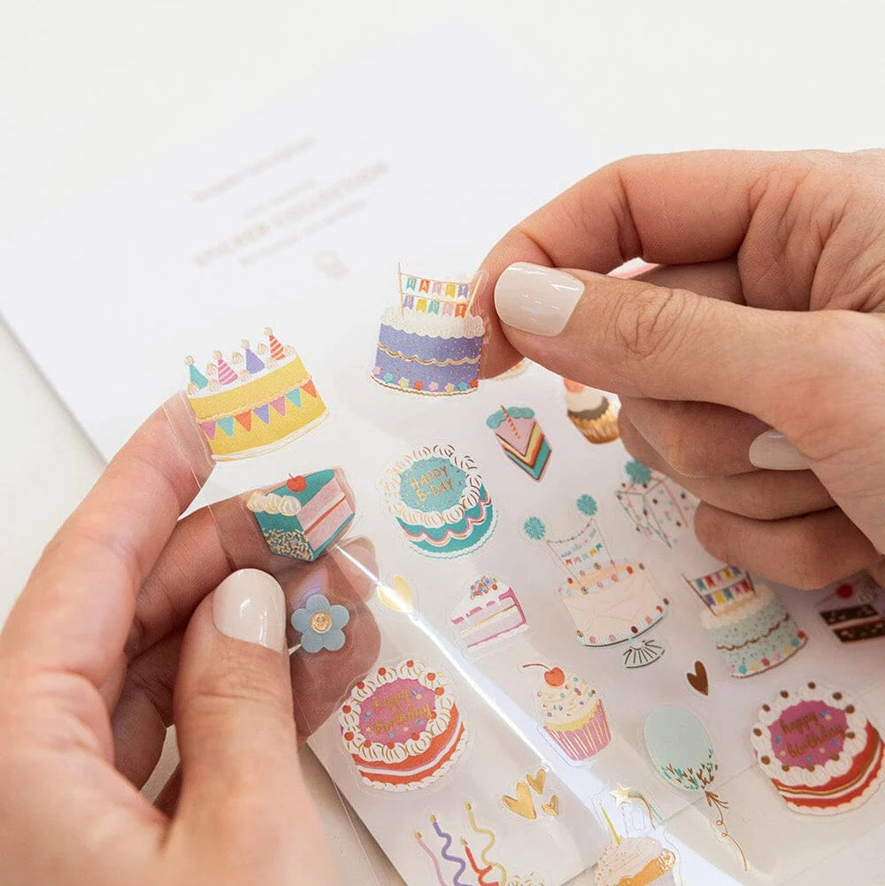 BESPOKE LETTERPRESS - Birthday Cake Sticker Sheet