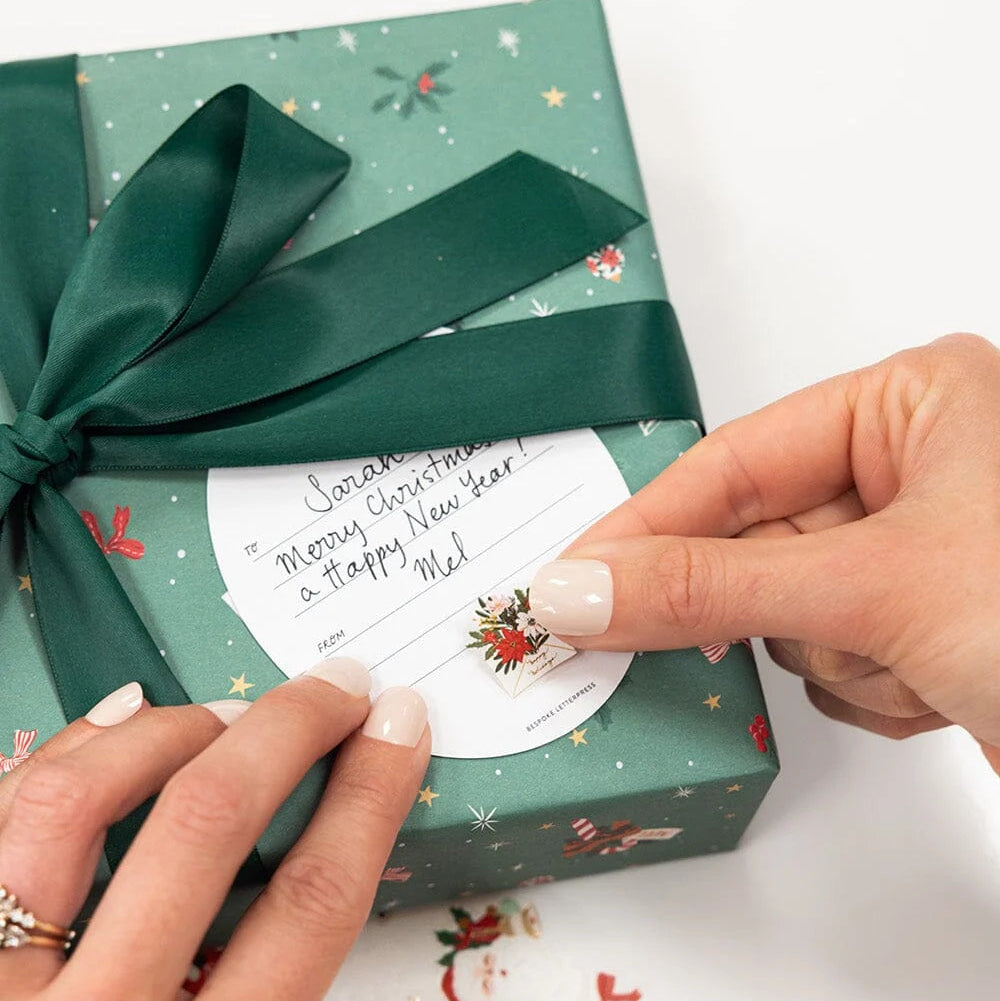BESPOKE LETTERPRESS - "Christmas Cheerful Santa" Sticker Collection