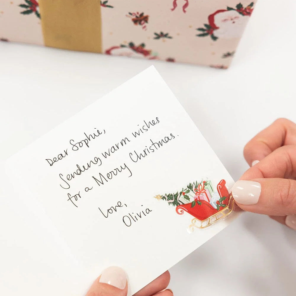BESPOKE LETTERPRESS - "Christmas Cheerful Santa" Sticker Collection