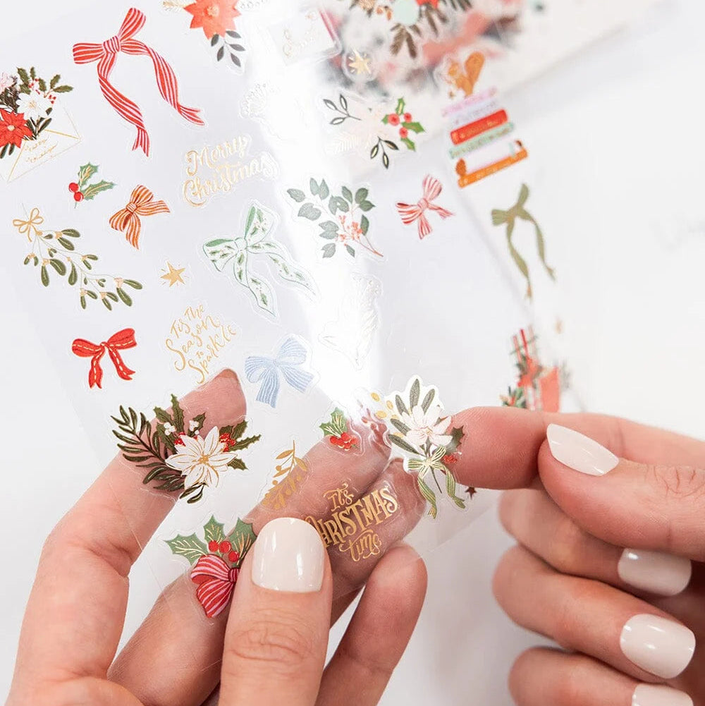 BESPOKE LETTERPRESS - "Christmas Bows & Florals" Sticker Collection