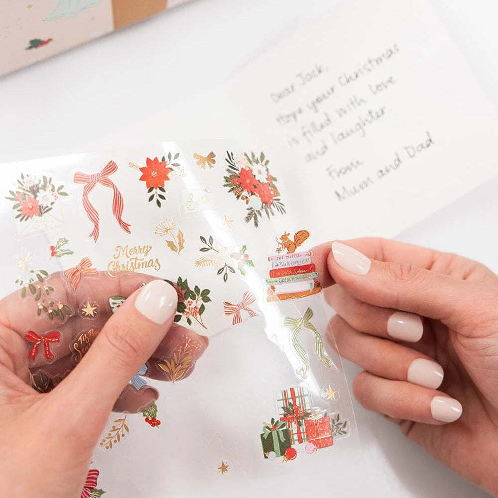 BESPOKE LETTERPRESS - "Christmas Bows & Florals" Sticker Collection