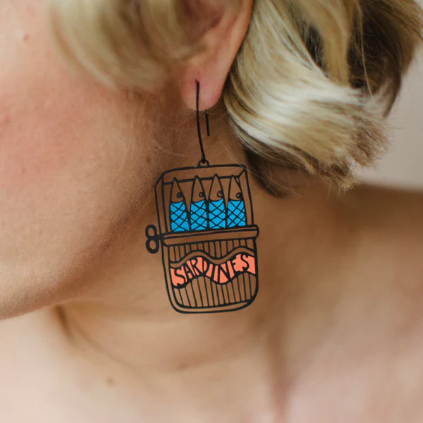 DENZ & CO- Sardine earrings in Black/Blue/Orange- DANGLE EARRINGS